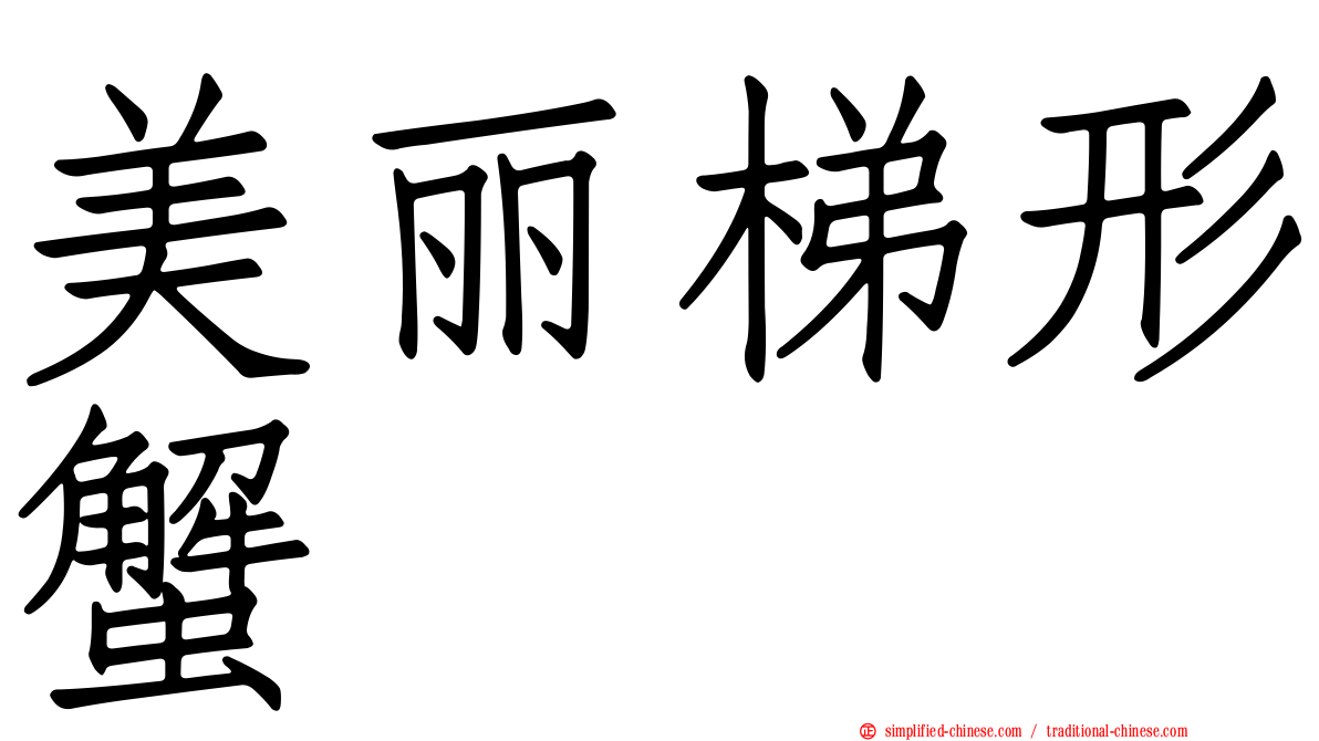 美丽梯形蟹