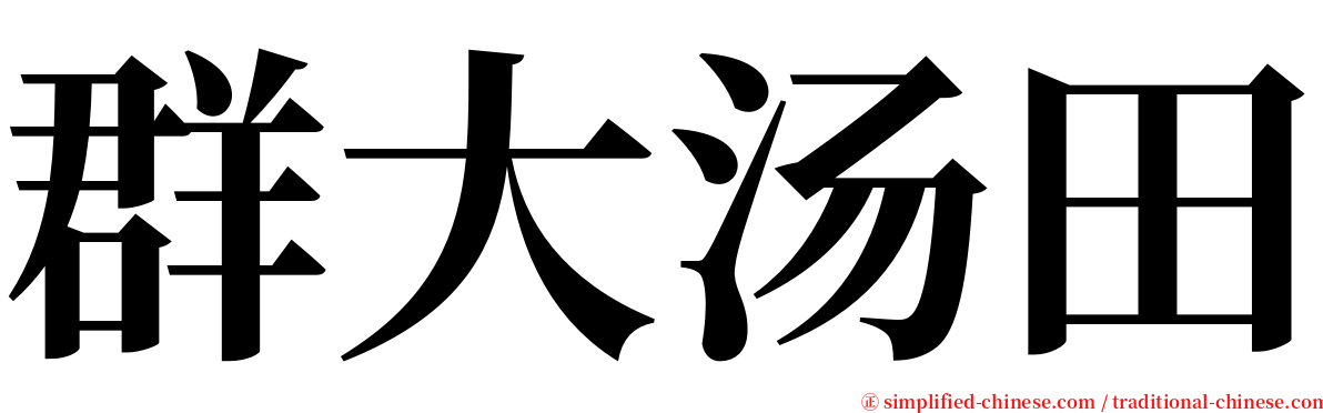 群大汤田 serif font