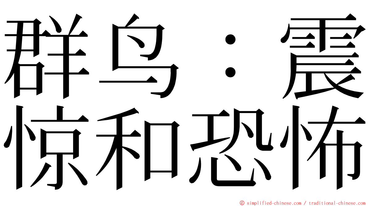 群鸟：震惊和恐怖 ming font