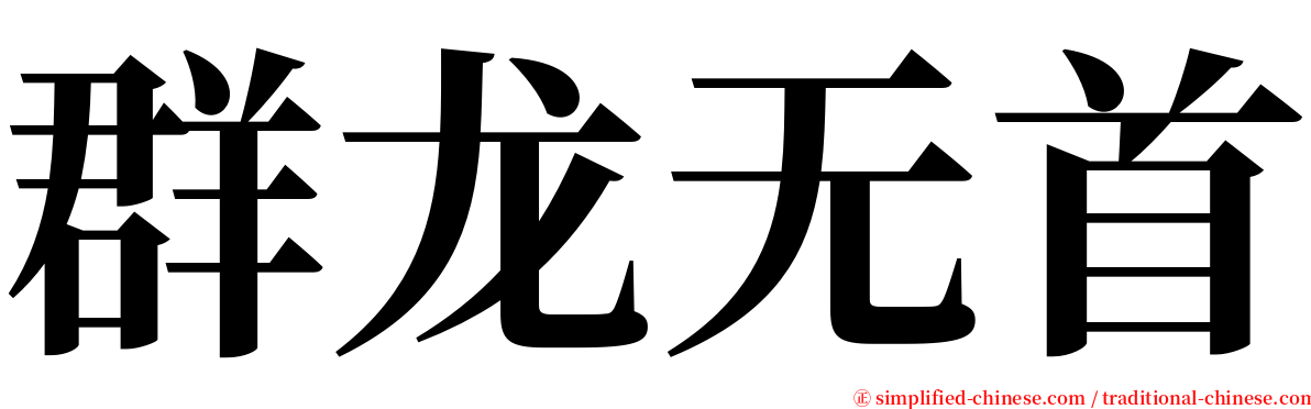 群龙无首 serif font