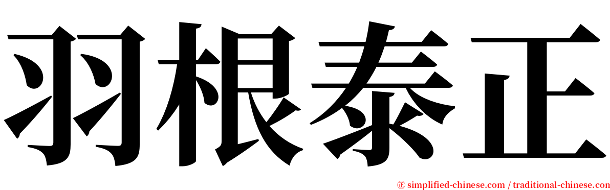羽根泰正 serif font
