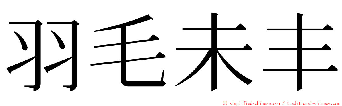 羽毛未丰 ming font