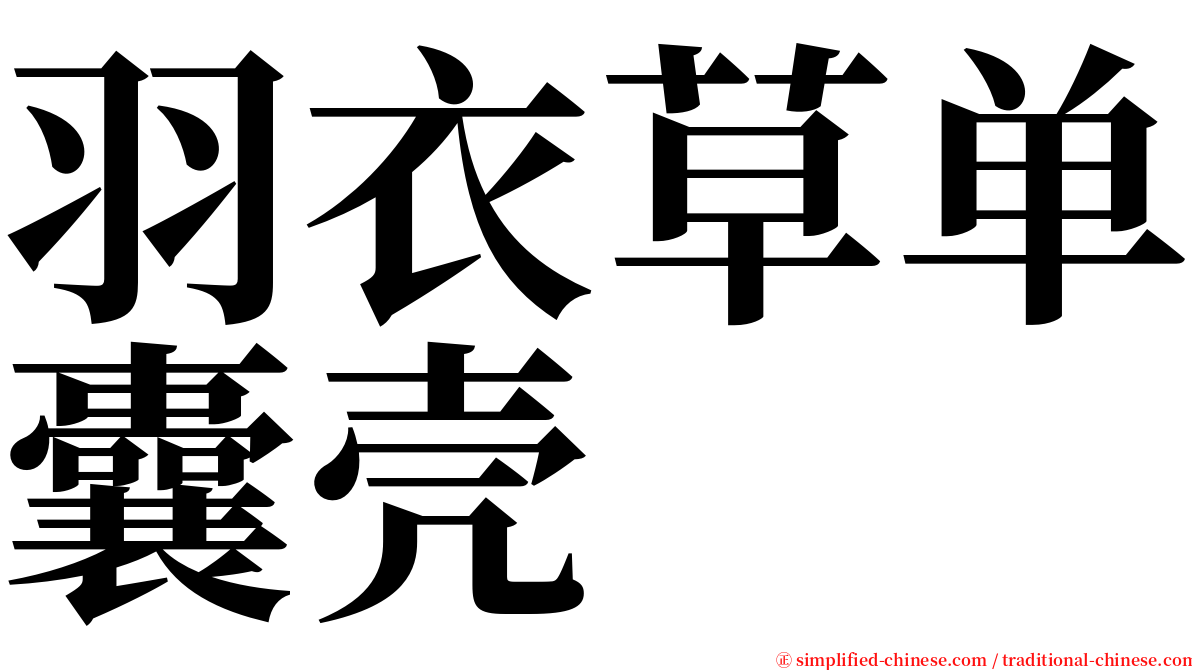 羽衣草单囊壳 serif font
