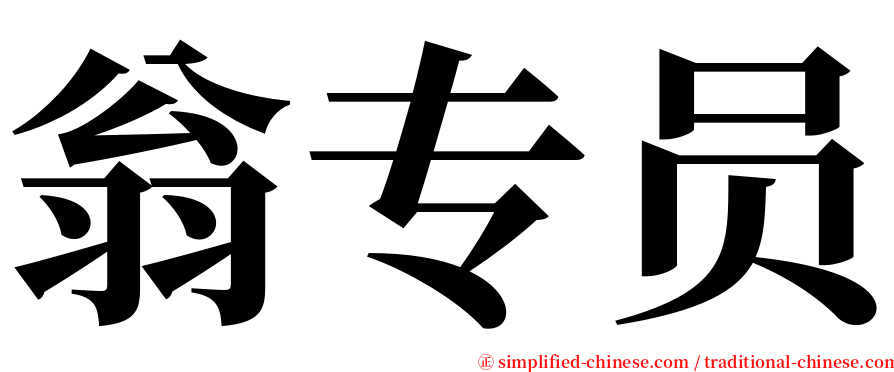 翁专员 serif font