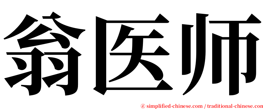 翁医师 serif font