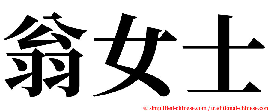 翁女士 serif font