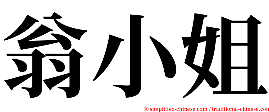 翁小姐 serif font