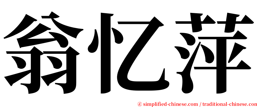 翁忆萍 serif font