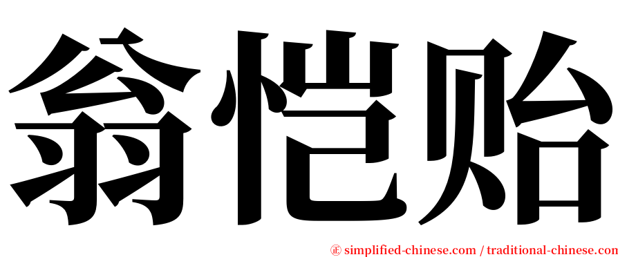 翁恺贻 serif font