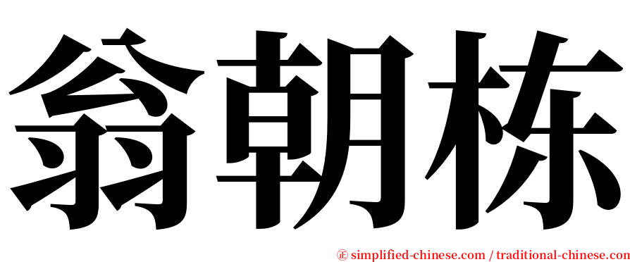 翁朝栋 serif font