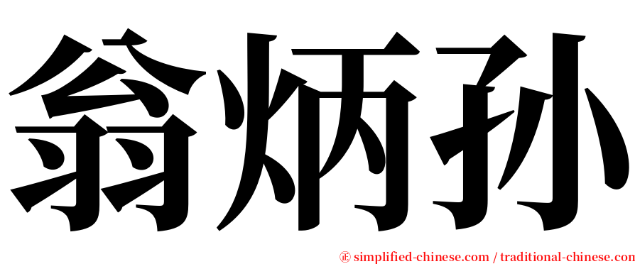 翁炳孙 serif font