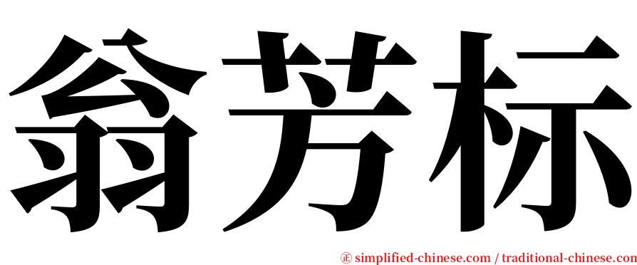 翁芳标 serif font