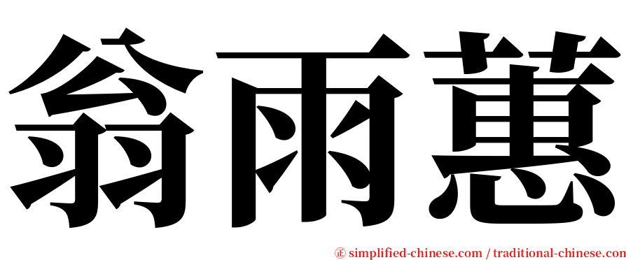 翁雨蕙 serif font