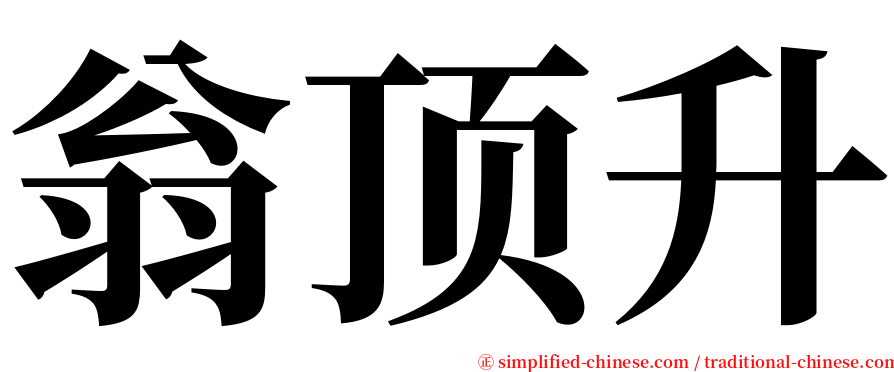 翁顶升 serif font