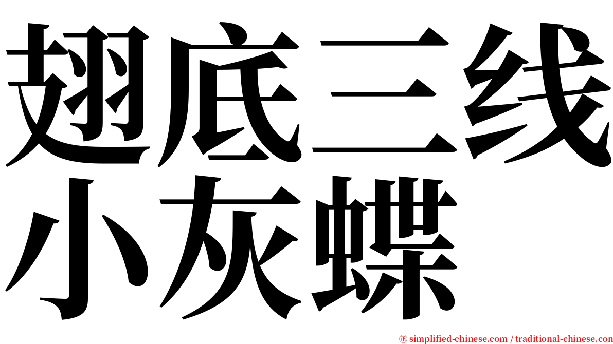 翅底三线小灰蝶 serif font