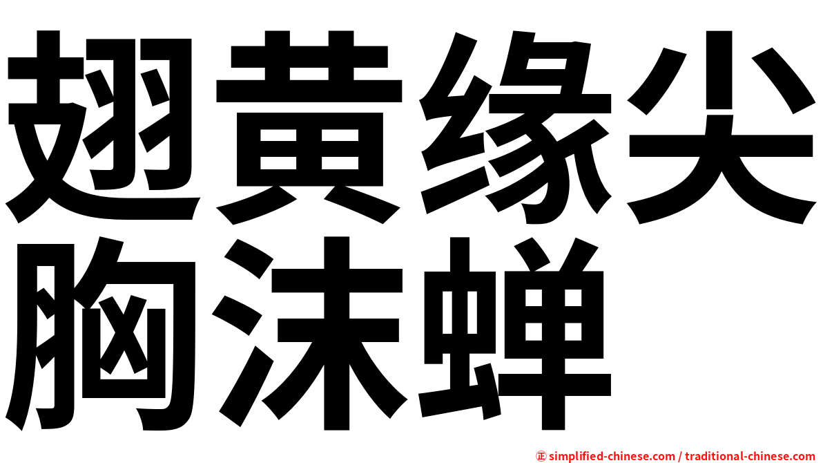 翅黄缘尖胸沫蝉