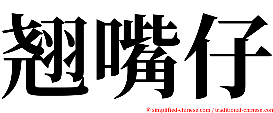 翘嘴仔 serif font