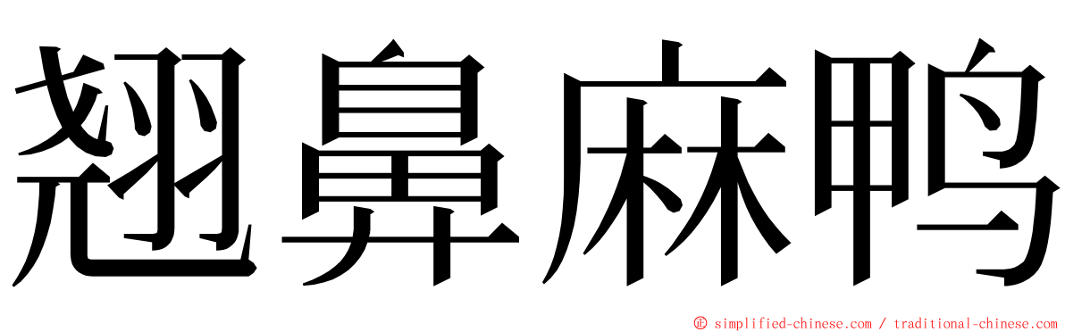 翘鼻麻鸭 ming font