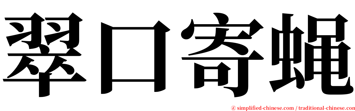 翠口寄蝇 serif font