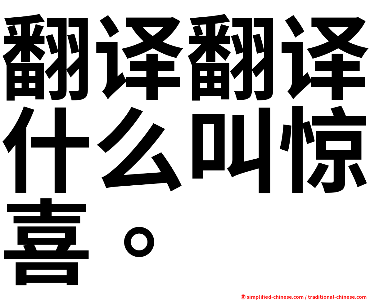 翻译翻译什么叫惊喜。