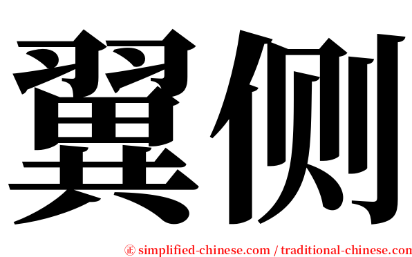 翼侧 serif font