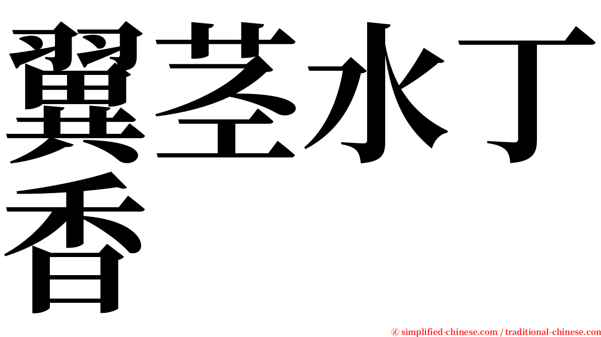 翼茎水丁香 serif font