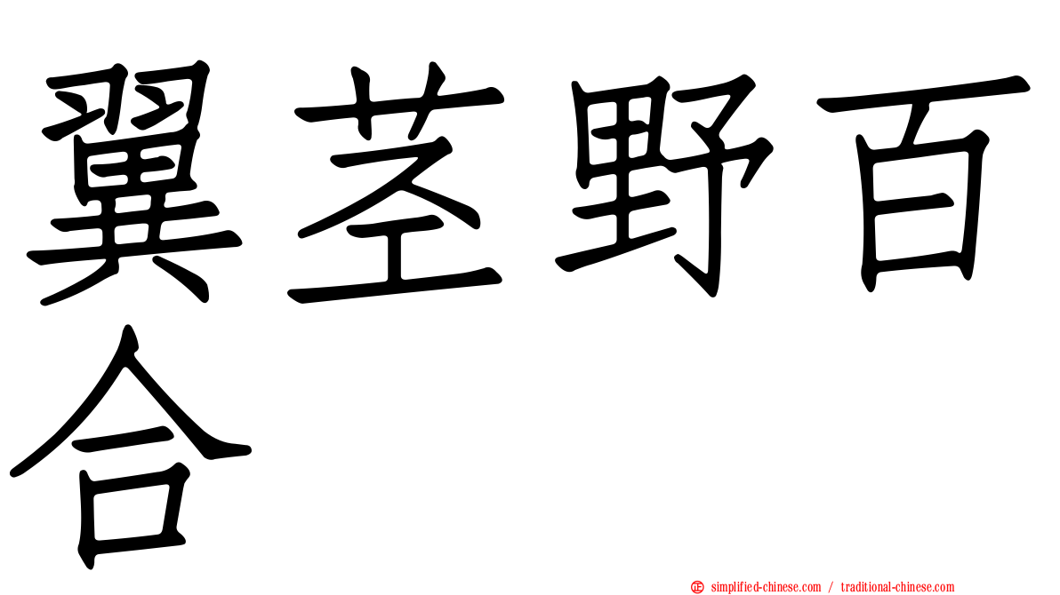 翼茎野百合