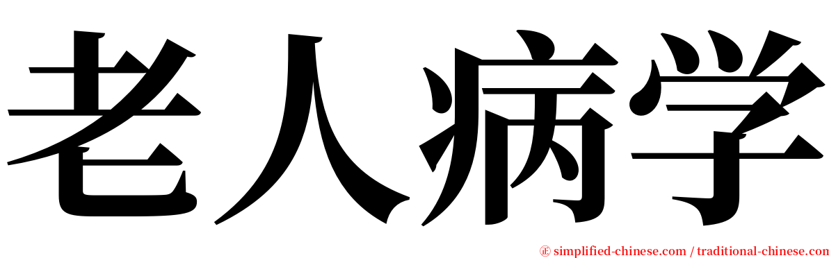 老人病学 serif font