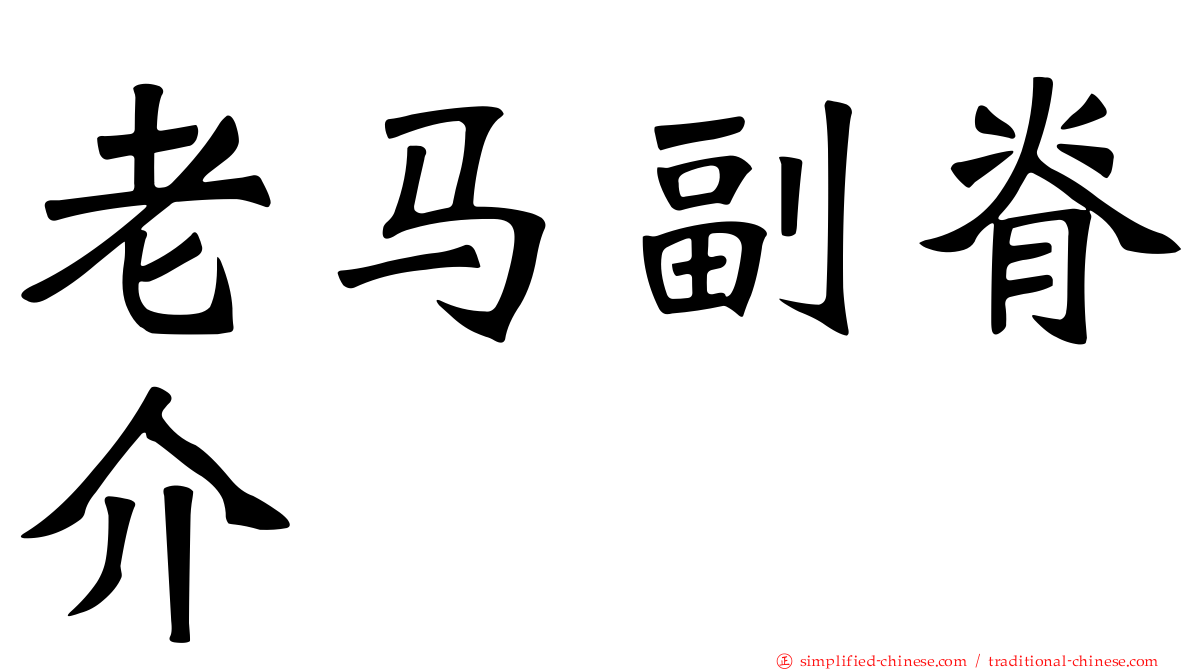 老马副脊介
