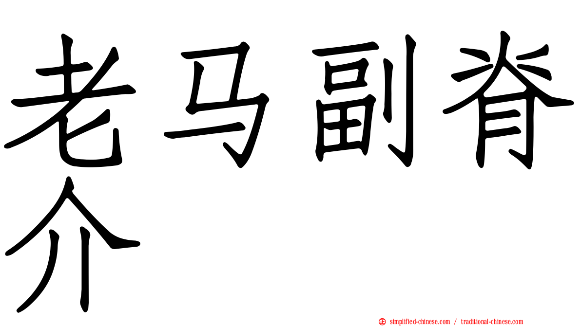 老马副脊介