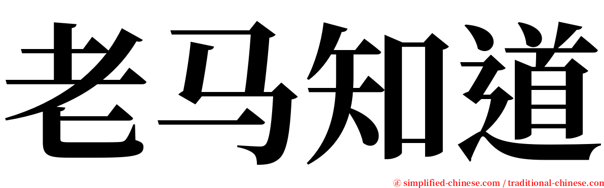 老马知道 serif font