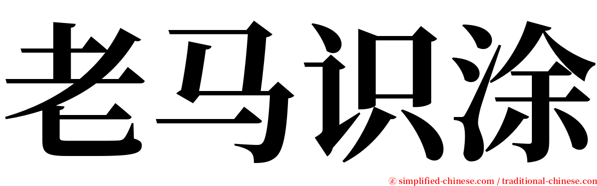 老马识涂 serif font