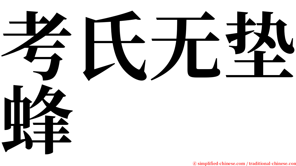 考氏无垫蜂 serif font