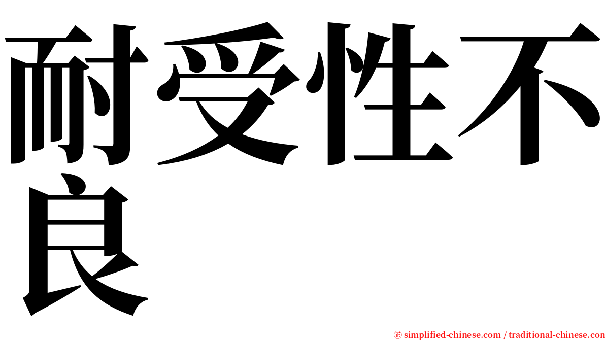 耐受性不良 serif font