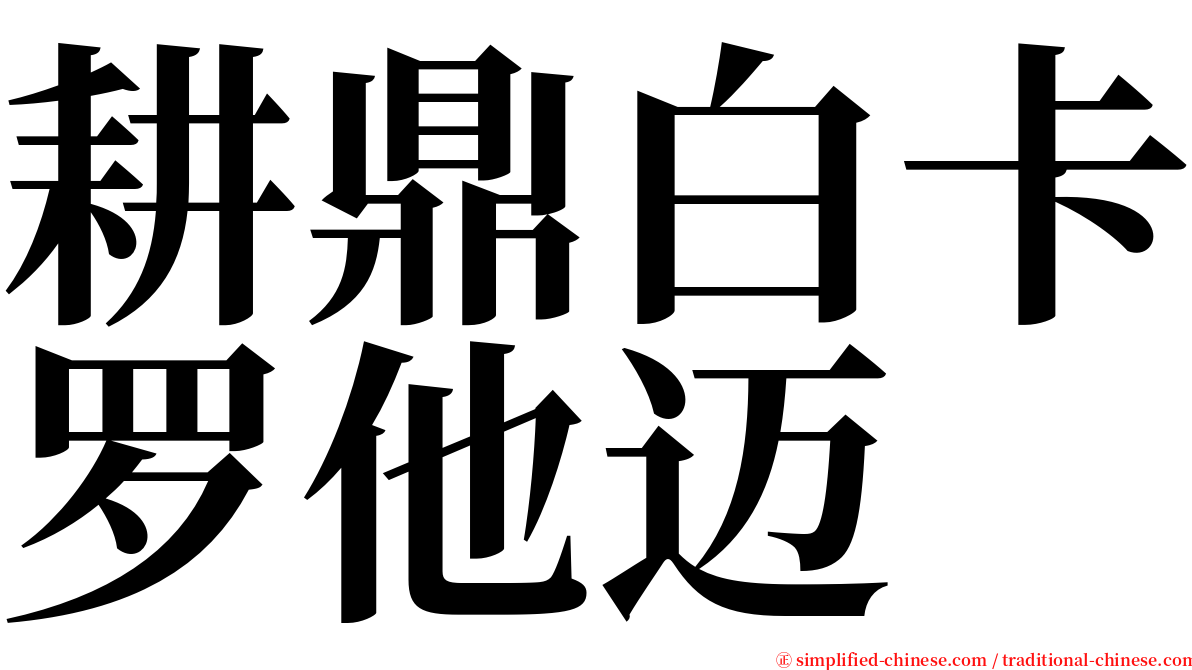 耕鼎白卡罗他迈 serif font