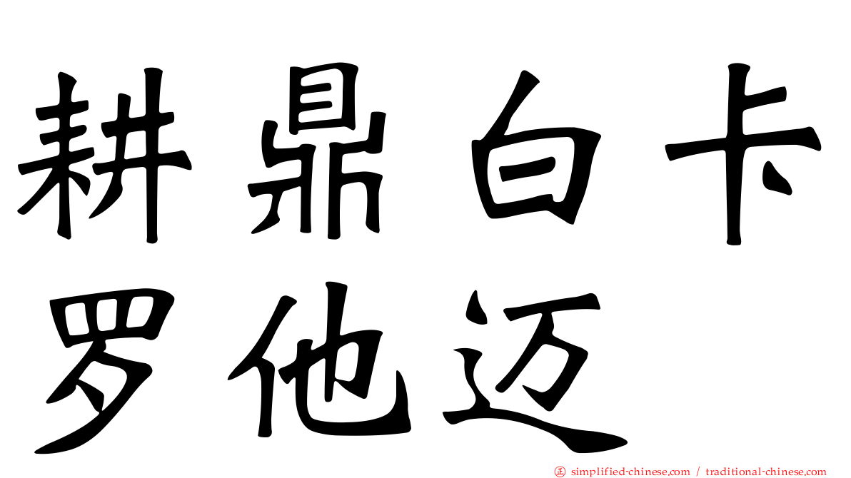 耕鼎白卡罗他迈