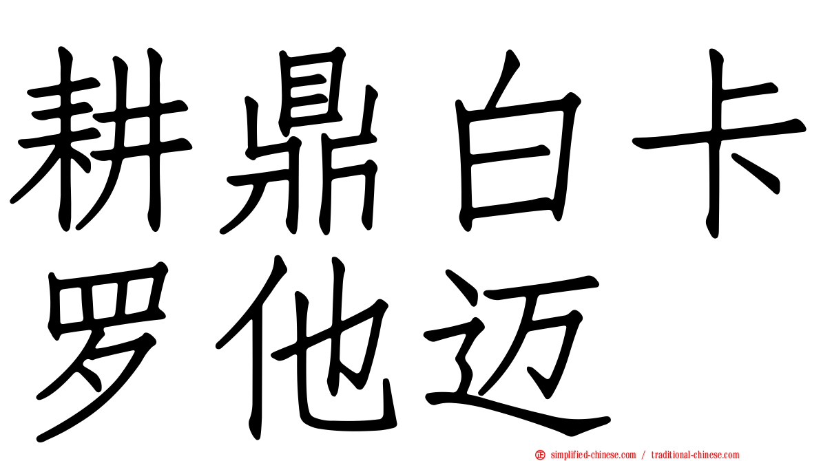 耕鼎白卡罗他迈