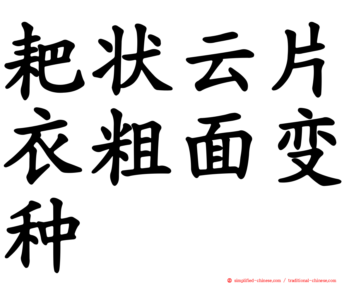 耙状云片衣粗面变种