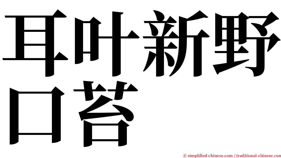 耳叶新野口苔 serif font