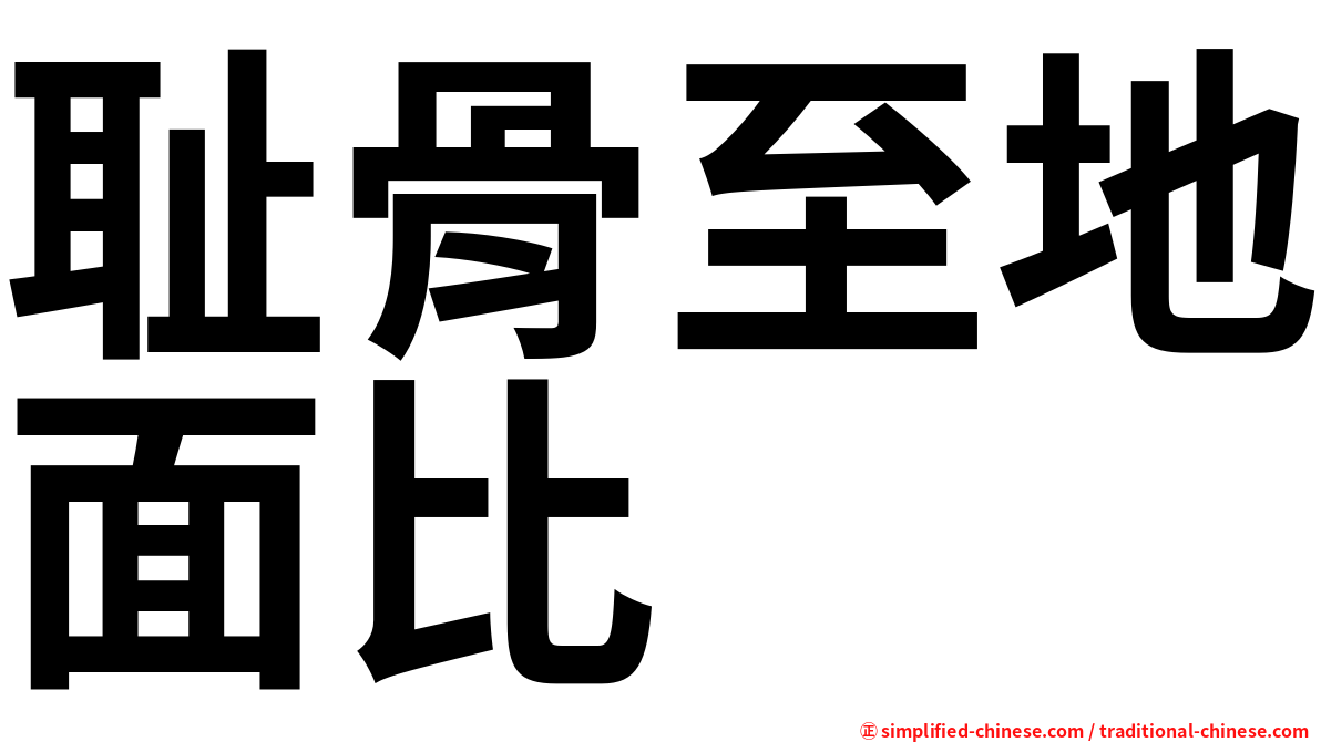 耻骨至地面比
