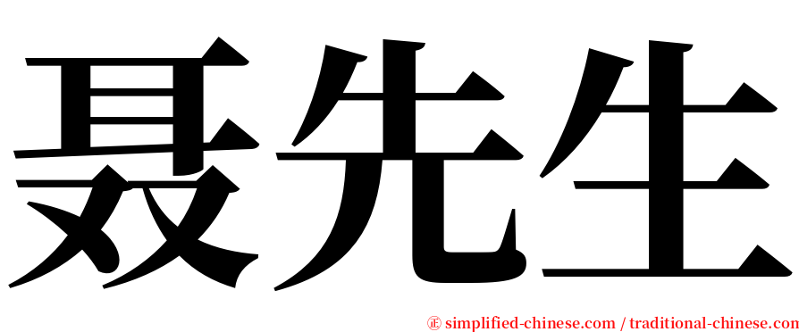 聂先生 serif font