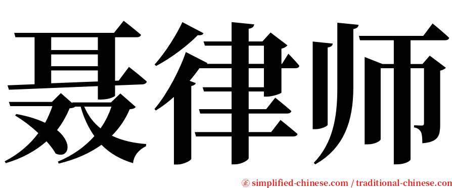 聂律师 serif font