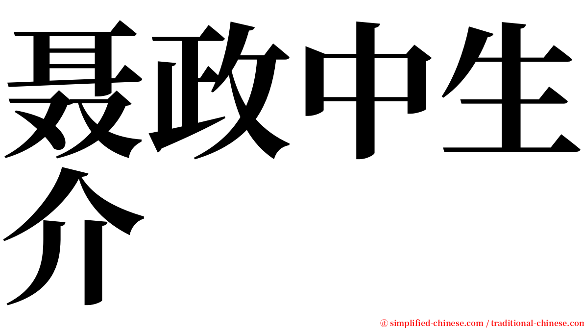 聂政中生介 serif font