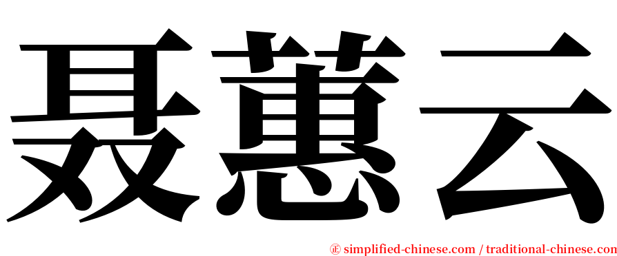 聂蕙云 serif font