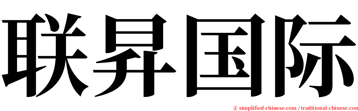 联昇国际 serif font