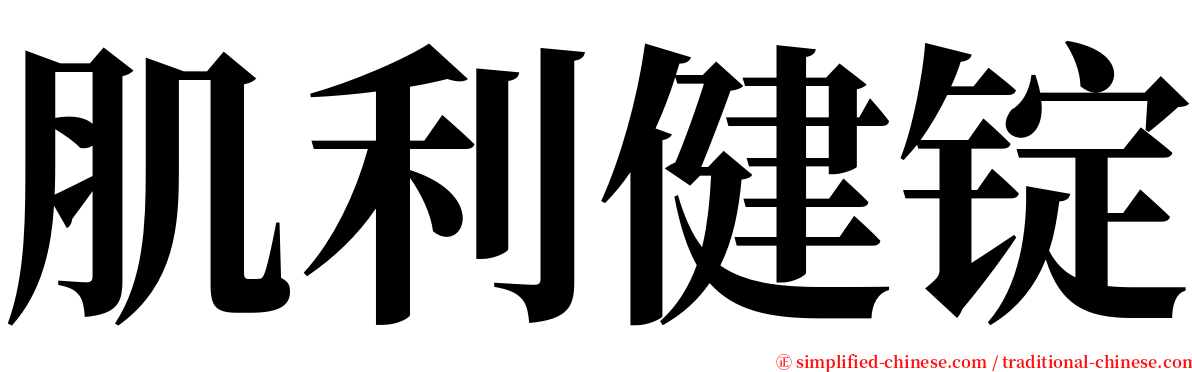 肌利健锭 serif font