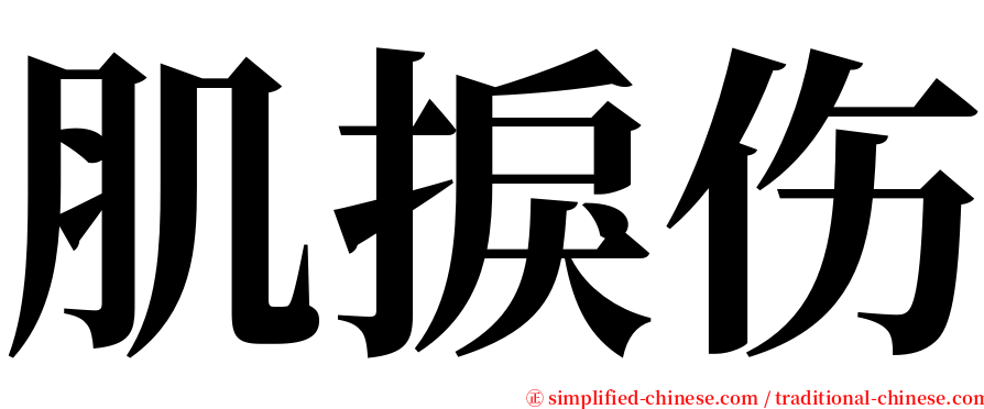 肌捩伤 serif font