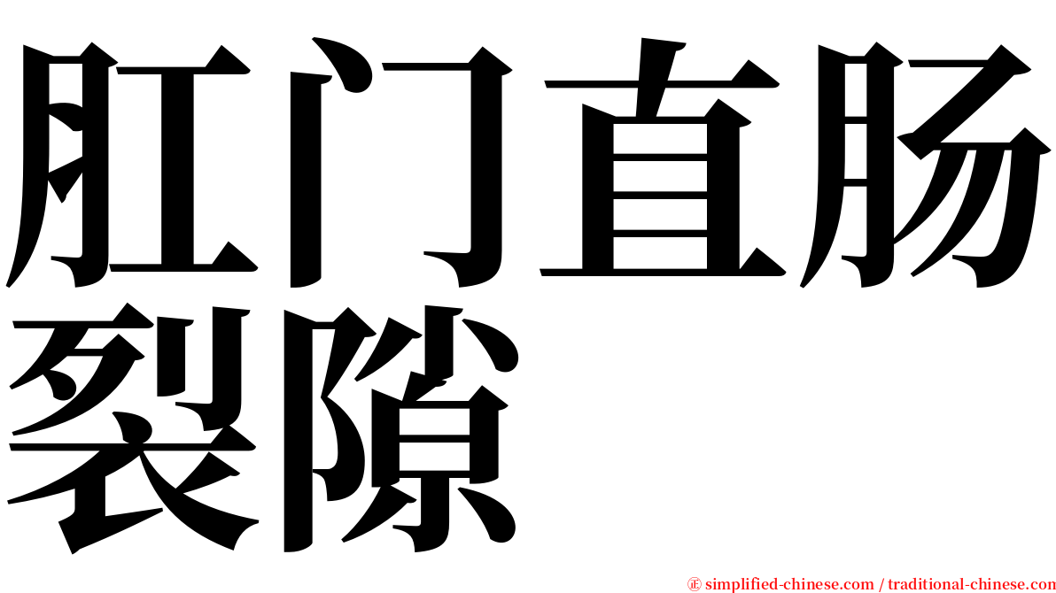 肛门直肠裂隙 serif font