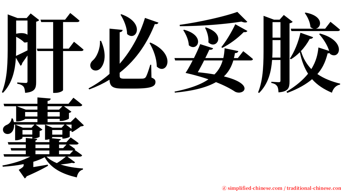 肝必妥胶囊 serif font