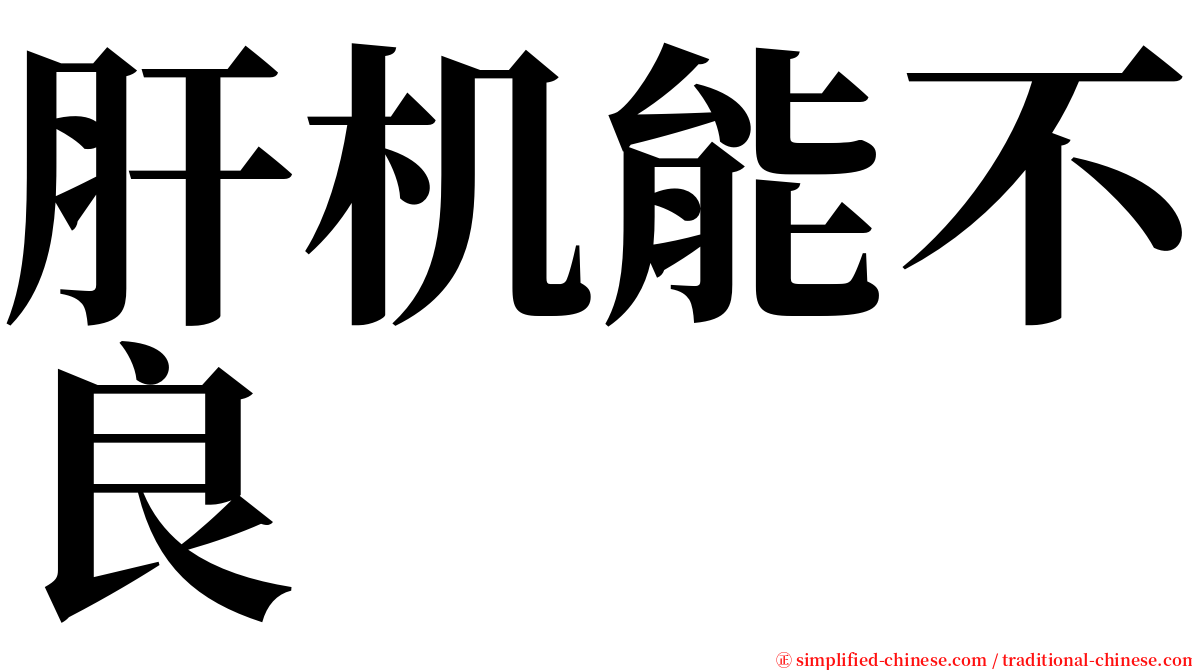 肝机能不良 serif font
